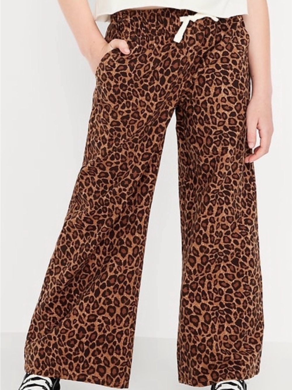 Old Navy Brown Leopard Print Wide-Leg Jeans
